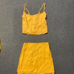 Abercrombie & Fitch Yellow Mini Skirt Set